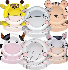 Hb120 Photken 48 Piece Farm Animal Paper Plates 7 Inch Disposable Dessert