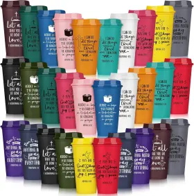 Pickmesh-lnn2566-uji Pickmesh 30 Pcs Reusable Christian Tumblers Religious Bible Bright Color