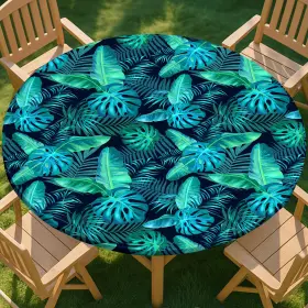 Xzhk009032-s-fba Pickynproud Round Tablecloth Waterproof Fitted S 36 Inch -44 Teal