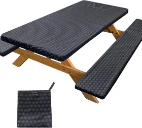 Xzhk009823-m-fba Pickynproud Picnic Table Cover With Bench Covers Portable Cloth 72x30in Black