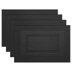Pigchcy 749390429847 Placemats Washable Vinyl Woven Table 4 Box Black Pure Pigchcy 749390429847 Placemats Washable Vinyl Woven Table 4 Box Black Pure