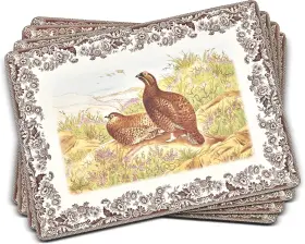 2010648339 Pimpernel Spode Woodland Collection Placemats 15.7 Inch X 11.7 Brown And White