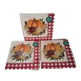 Pioneer Woman 193466056299 The Gingham Harvest 3 Ply Dinner Napkins Lot Of 20 Ct Each New