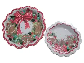 Pioneer Woman 193466056336 Gingerbread Bow Wreath Dinner 8 And Dessert 12 Plates Christmas