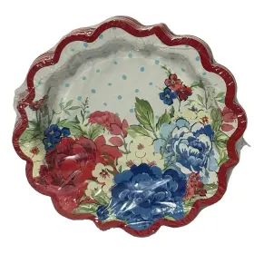 Pwu028003574010 Pioneer Woman Patriotic Floral Paper Plates 8 Inch 12 Count Countrycore