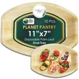 Planet Pantry 810094902551 Disposable Palm Leaf Oval Serving Tray Wooden Bamboolike Paper And Plastic Planet Pantry 810094902551 Disposable Palm Leaf Oval Serving Tray Wooden Bamboolike Paper And Plastic