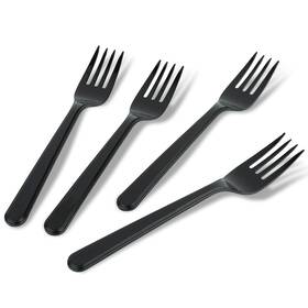 Plasticpro 2nz921-2860 200 Pack Heavy Weight Plastic Forks Black Disposable Cutlery Set