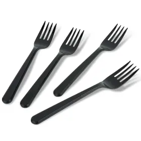2nz921-2860 Plasticpro 200 Pack Heavy Weight Plastic Forks Black Disposable Cutlery Set