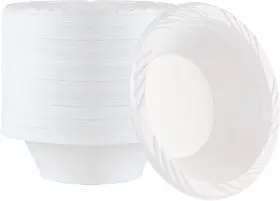 Plasticpro 313101130140 100 Count Disposable 12 Ounce White Plastic Soup Bowls