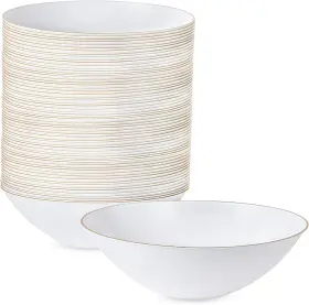 Plasticpro 313102398310 16 Oz 40 Count White Plastic Floral Design Party Soup Bowls With Go