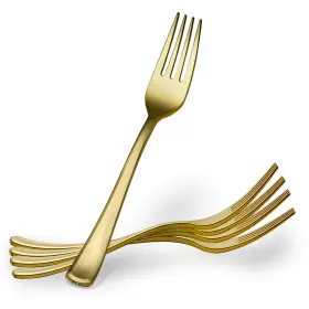 Plasticpro 684758146489 Disposable Heavy Duty Gold Plastic Forks Fancy Silverware Looks Like Rea