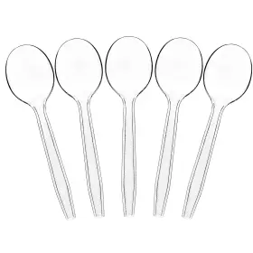 Plasticpro 684758147851 Clear Plastic Soup Spoons Disposable Cutlery Utensils 100 Count