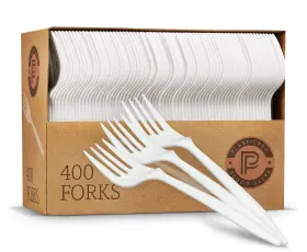 Plasticpro 684758147981 Cutlery 400 Mediumweight White Disposable Plastic Forks