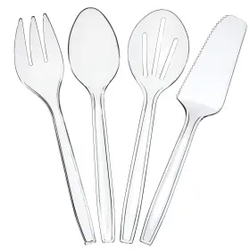 Plasticpro 684758149367 Disposable Plastic Serving Utensils Set Of 72 18 Spoons Forks Knives