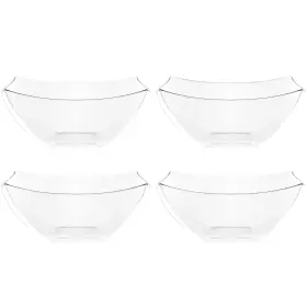 Plasticpro 684758149466 Disposable Square Serving Bowls Party Snack Or Salad Bowl Plastic