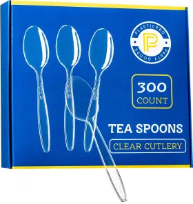 Plasticpro 684758149787 Disposable Clear Plastic Tea Spoons Heavyweight Box Of 300 Count