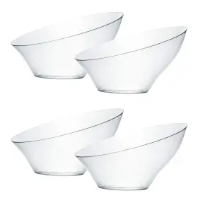 Plasticpro 684758149985 Disposable Angled Plastic Bowls Round Small Serving Bowl Elegant For Partys Sna
