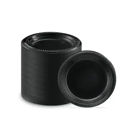 Plasticpro 810125722745 800 Pcs Black Plastic Plates Light Weight 6 Inch Dessert