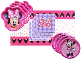 Pmf Products 665752578025 Minnie Mouse Party Supplies Tableware Bundle Pack For 16 Guests Includes Dinn