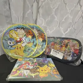 Pikachu-1-ppc Pok Mon Birthday Party Plates Napkins Case Set Pikachu Multicolor Pikachu-1-ppc Pok Mon Birthday Party Plates Napkins Case Set Pikachu Multicolor