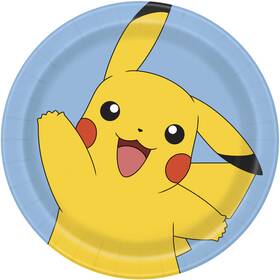 Pokemon 15604 9 Inch Disposable Paper Plates Pack Of 8 - Party Supplies