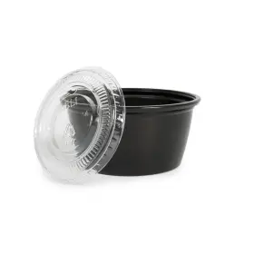 Pi500200bk Polar Ice Plastic Black Jello Shot Cups With Lids 2-ounce Packa