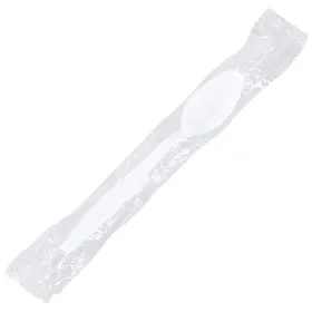 Poly Bag Guy 193116800425 Individually Wrapped White Plastic Spoons 1000/case