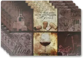 886160 Popular Bath Home Wine Patchwork Placemats Set Of 4 - Patch Work