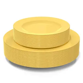 Posate 788499912270 60pcs Yellow Disposable Plastic Plates Heavy Duty For Wedding/