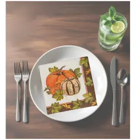 Ppd 021766179850 Fall Pumpkin 3-ply Paper Napkins 20-count Harvest Dinner Table D Cor 6.5 Inch X6.5