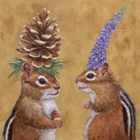Ppd 021766206600 New Vicki Sawyer 40 Paper Napkins 5x5 Inch Folded Made In Germany Chipmunk Courtship