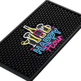 Len-preboun-9065 Preboun Bar Mat For Countertop With Fluorescent Pattern 12 X 6 Inch Black