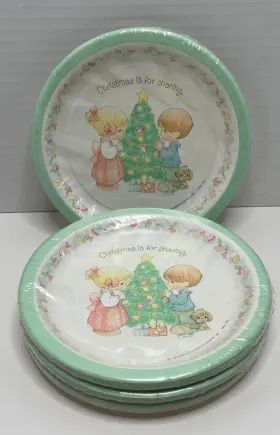 Plates-4 Precious Moments 015012057966 Vintage 1993 Christmas Paper Cake Packs-32 Total-new