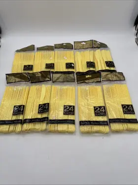 8004 Premium 484192513485 Lot Of 10 Cutlery Knives 24ct Per Pack Yellow Heavy-duty Reusable New