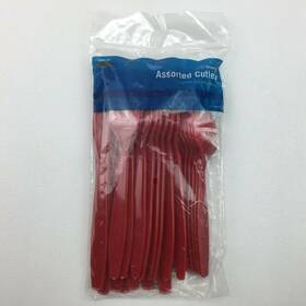 Premium Assorted Cutlery Wm014493 2 Packs Red Set Lightweight 48 Classic Knives Forks Spoons
