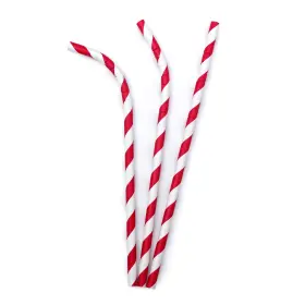 2020485 Preserve Made In The Usa Bendable Compostable Drinking Straws 50 Count Red And White