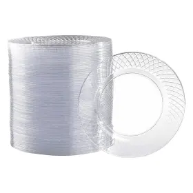 Prestee 819796026114 100 Pack 6.25 In Clear Plastic Plates For Party Dessert Appetizer Heavy Duty