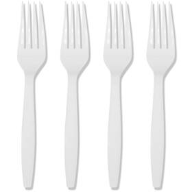 Prestee 850019895537 100 White Plastic Forks Heavy-duty Heavyweight Count