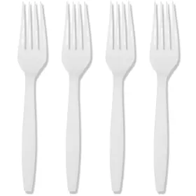 Prestee 850019895537 100 White Plastic Forks Heavy-duty Heavyweight Count