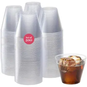 Drof9200 Prestee 200 Plastic Cups 9oz Clear Disposable Drinking Glasses For Parties Weddings