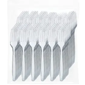 P-pst-frk-500ctclr Prestee 500 Clear Plastic Forks - Heavyweight Disposable Sturdy Flatwa