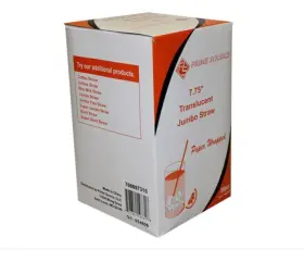 76009733 Prime 2500 Straws 7 3/4 Inch Clear Jumbo Bulk Unwrapped Drink Bar Source