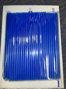 75001156 Prime Source 1 Case Of 12 Packs 200 Count Jumbo Thick 9 Inch Blue Disposable Plastic Straws 9.25