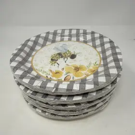 112026 Primitives By Kathy Bumblebee Disposable 7 Inch Paper Plates 8 Sm Dessert 5 Packs