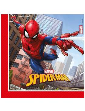 Procos 93865 93865 Spiderman Crime Fighter Napkins 33 X Cm 2-ply Pack Of 20 Fsc