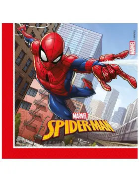 93865  Procos Spiderman Crime Fighter Napkins 33 X Cm 2-ply Pack Of 20 Fsc