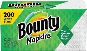 34885 Procter & Gamble Bounty Paper Napkins White 1 Pack 200 Sheets Per