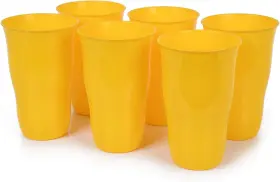 Products 711181447736 Home Reusable Plastic Cups 21 Ounce Tumbler - Pack Of 6 Yellow For Party Kids