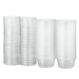 Propack 842233131232 Portion Cup Combo 100 Pack - 2 Oz Cups With Lids Leak-proof And Stackable So