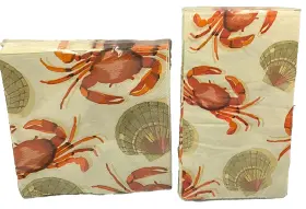 26855 Punch Studio 26854 And Crab Shell Lunch Dinner Paper Napkins Set